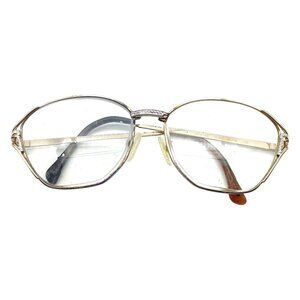 Vintage Ginny Eyeglasses Frames Designer Trapezoidal Wire Rims Italy 569 5003 54